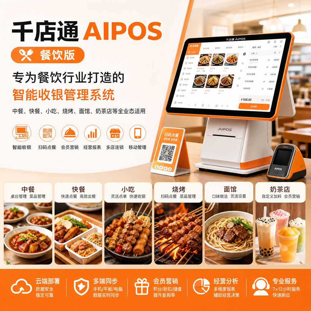 千店通AIPOS餐饮版收银2.0