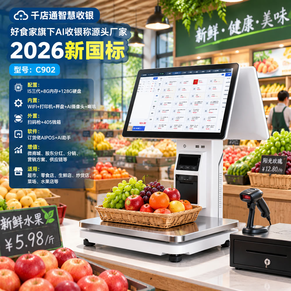 千店通AI一体称C902新国标